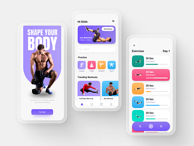 Fitness App UI Design branding design exerciseapp fitnessapp fitnesscommunity fitnessmotivation fitnesstips fitnesstracker graphic design gymlife healthapp logo personaltraining ui uiuxdesign user interface ux workoutapp