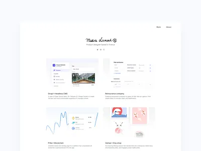 Maeva Lienard - Portfolio update ✨ brand branding cards case studies components dashboard header hero homepage illustrations landing page logo minimal nav bar personal branding portfolio projects update usecases website