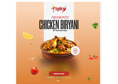Biryani Food Poster Design| Graphic Design 3d branding graphic design ui