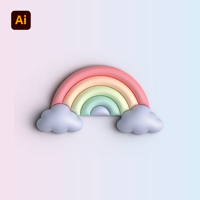 Simple and beautiful 3D Rainbow 3d graphic design