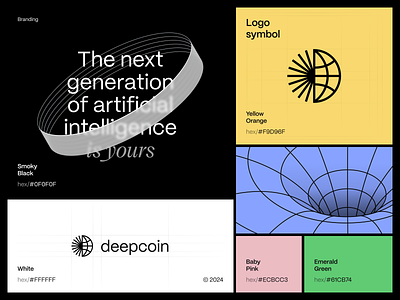 Deepcoin. AI startup branding ai brand branding colors cryptocurrency design fonts graphic design logo logomark logotype ui
