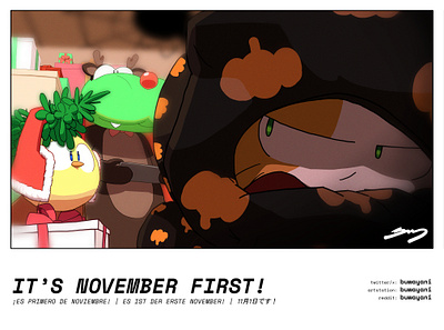 It's November First! christmas halloween illustration