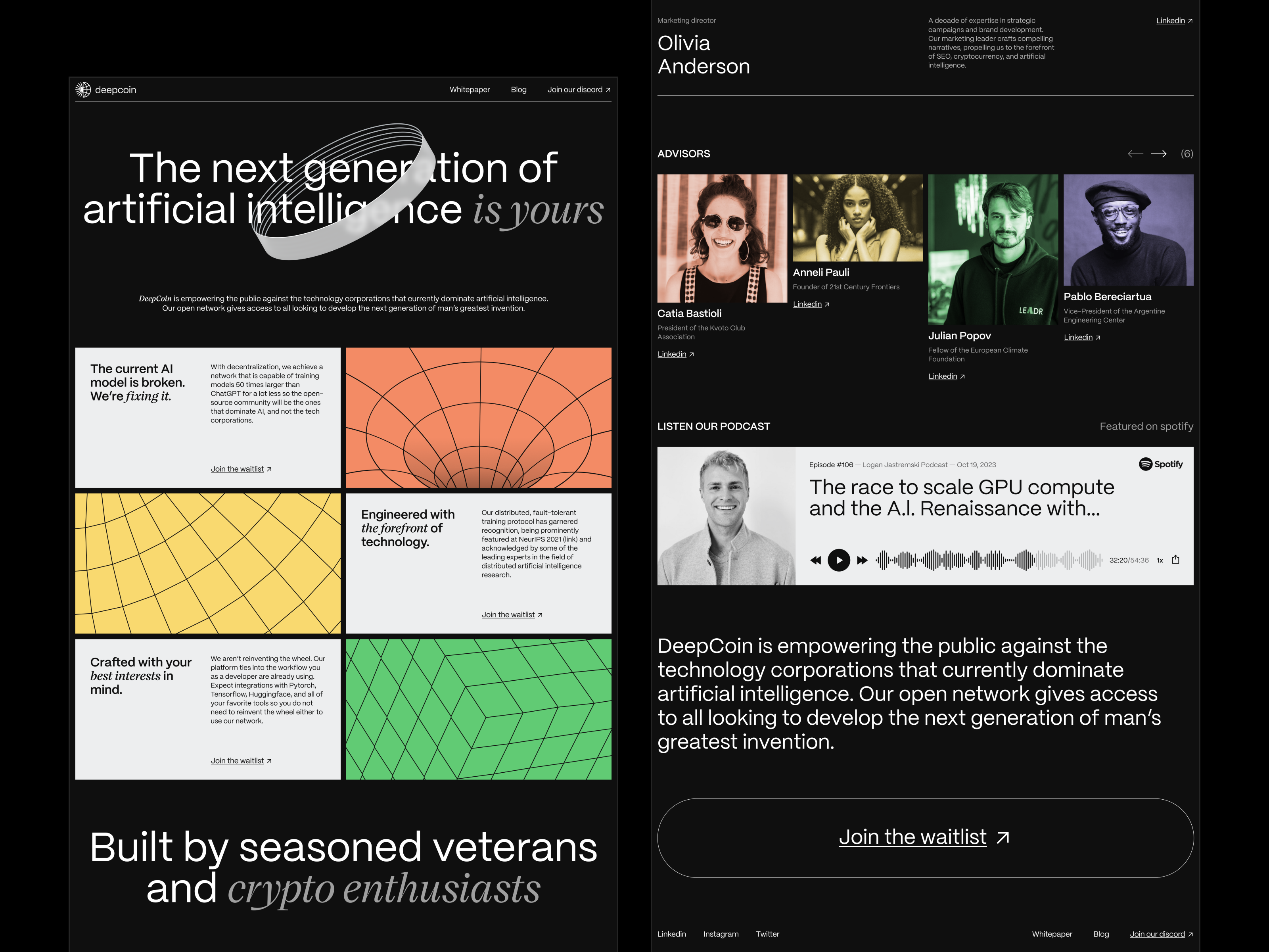 Deepcoin. Landing Page Design about ai benefits branding cards chatgpt crypto design gpt homepage icons illustrations landing midjourney team ui website