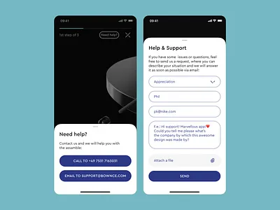 Support Screens for Bownce Sports Tech Startup madebymad