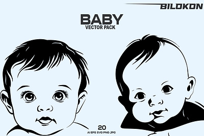 Baby face SVG Bundle bab baby head children cut file illustration kid people svg bundle
