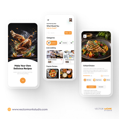 Food 🍲 recipe sharing app UI design android app app interaction design food food app foodtech interaction interface ios mobile app recipe ui user experience ux design