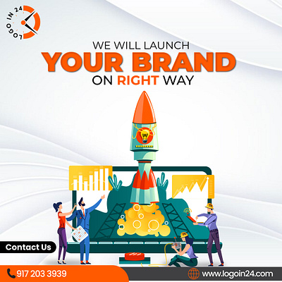 Launch your brand brand branding design graphic design grid icon identity illustration logo logoin24 pattern ui