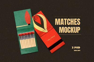 Matches packaging mockup branding cardboard cigarette craft crumpled fire graphic design matches pacage packing retro torn vintage