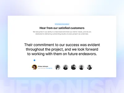 Testimonials – Hedonism UI design hedonism ui ui ui kit ux web