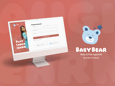 Baby Bear learn and grow login page toyshop ui