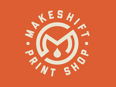 Makeshift Print Shop Logo branding design graphic design identity illustration ink logo mark ms print printshop screenprint seattle