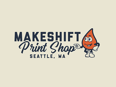 Makeshift Print Shop Inky branding design graphic design identity illustration logo mark mascot print printshop screenprint seattle