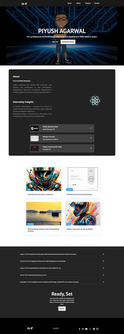 Portfolio Website Landing Page graphic design ui