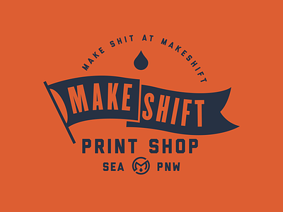Makeshift Print Shop Logo branding design flag graphic design identity illustration logo mark pnw print printshop seattle