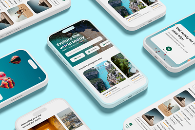 Travel Homepage Mobile UI adventures figma homepage travel ui uiux welldux