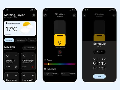 Smarthome Mobile App logo screens ui