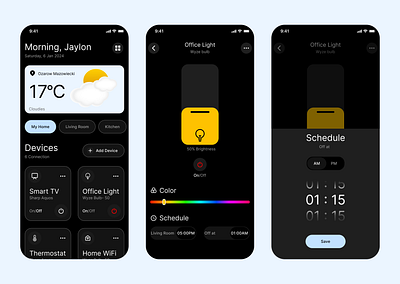 Smarthome Mobile App logo screens ui