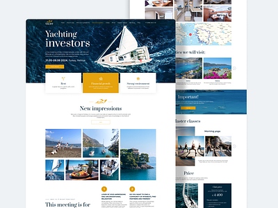Landing page, Yachting investors animation design ui uiux веб дизайн веб сайт дизайн сайта сайт яхтинг