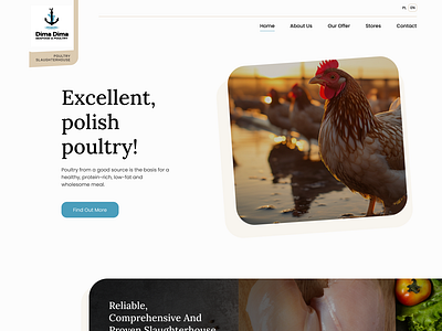 Dima Dima Seafood & Poultry - Slaughterhouse Website UI app branding design graphic design illustration logo typography ui ux vector