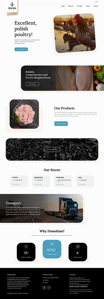 Dima Dima Seafood & Poultry - Slaughterhouse Website UI app branding design graphic design illustration logo typography ui ux vector
