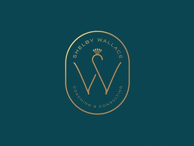 Shelby Wallace animal badge brand branding design gold graphic design icon identity illustration logo monogram peacock type typography visual