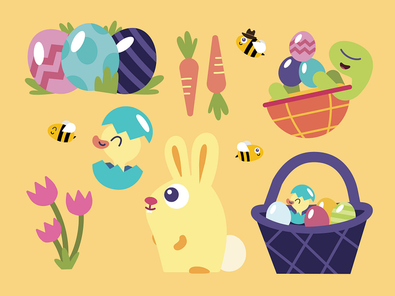 Easter Assets bible bumble bee bunny carrot easter easter basket easter bunny easter egg jesus kidmin kidsmin minno tulips