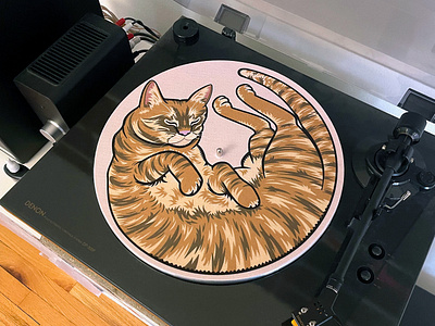 Custom Turntable Mat cat cats music pet record record collection record player turntable vinyl vinyl collection