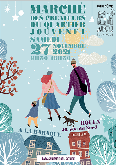 2021 Jouvenet's Christmas Market Poster graphic design poster