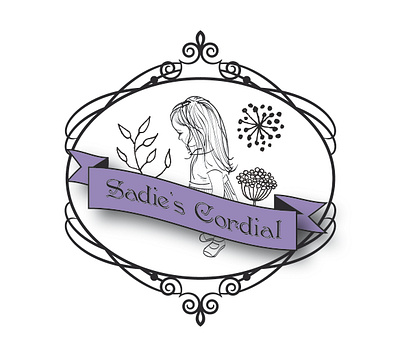 Sadies' cordial label graphic design illustration label