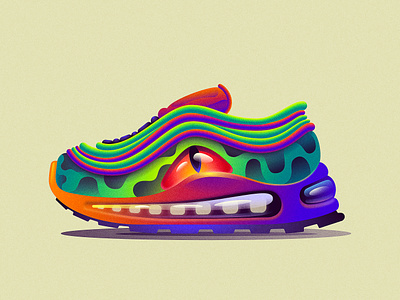 Jurassic Sneakers design dino gradient graphic design icon illustration mark nike noise simple sneakers symbol