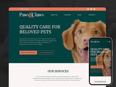 Veterinary Clinic Landing Page figma landing page pet ui ui design veterinary web site