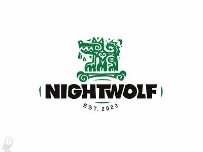 NIGHTWOLF illustration logo wolf