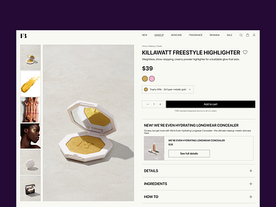 Fenty Beauty Online Store ui ux webdesign