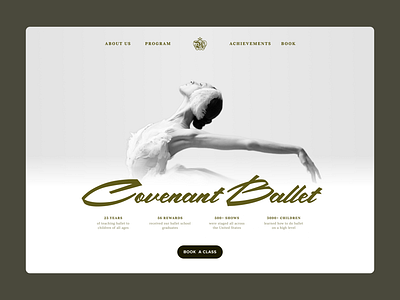 Ballet School Website Design ballet concept dances elegant front end gold graphic design landing page luxury minimalist online ed person school ui user experience user interface uxui web design website woman