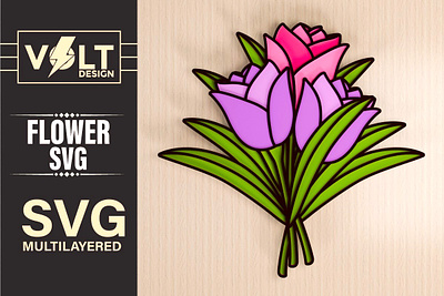 Flower 3d SVG Paper Laser Cutting 3d flower 3d svg cnc cut crafting idea diy craft flower laser cutting papercraft svg cutting svg design