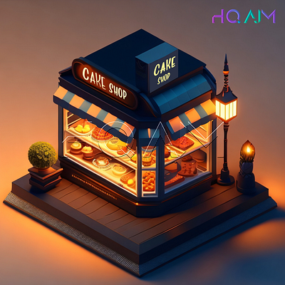 SliceVista: 3D Cake Shop Perspectives 3d futuristic design illustration isometric isometric illustration visual identity