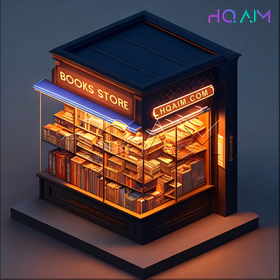 StoryCraft: Illustrated Bookshop Dreamscape 3d book books branding design futuristic design graphic design illustration isometric isometric illustration shop store visual identity