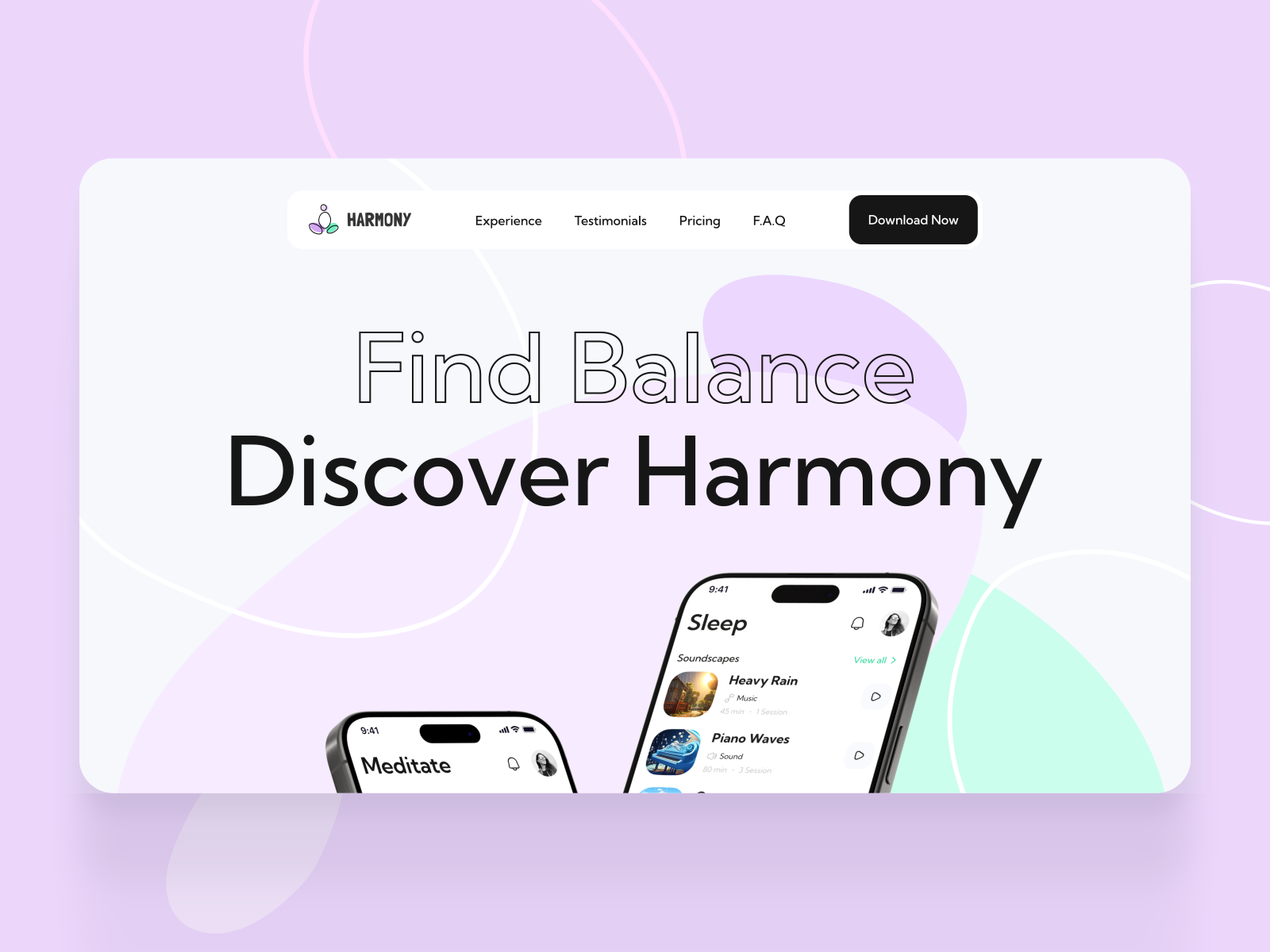 Harmony web design animation branding bright creative designstudio dribbble harmony interface landing page motion graphics ui ux web design