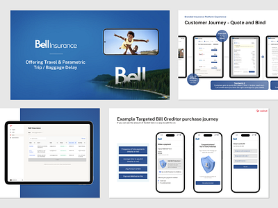 Bell Insurance mockup app brand branding deck design flow graphic design insurance journey presentation ui