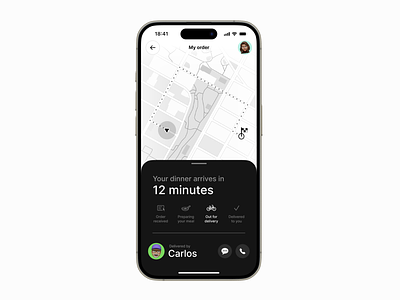 Location Tracker — Daily UI #020 app daily daily ui 020 dailyui delivery figma interface location location tracker map mobile order track tracker uber eats ui ux