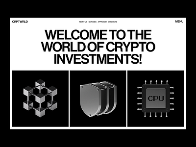 Crypto World | Web Concept 3d icons 3d illustration blockchain brutalism crypto fintech graphicdesign minimal typography ui web webdesign