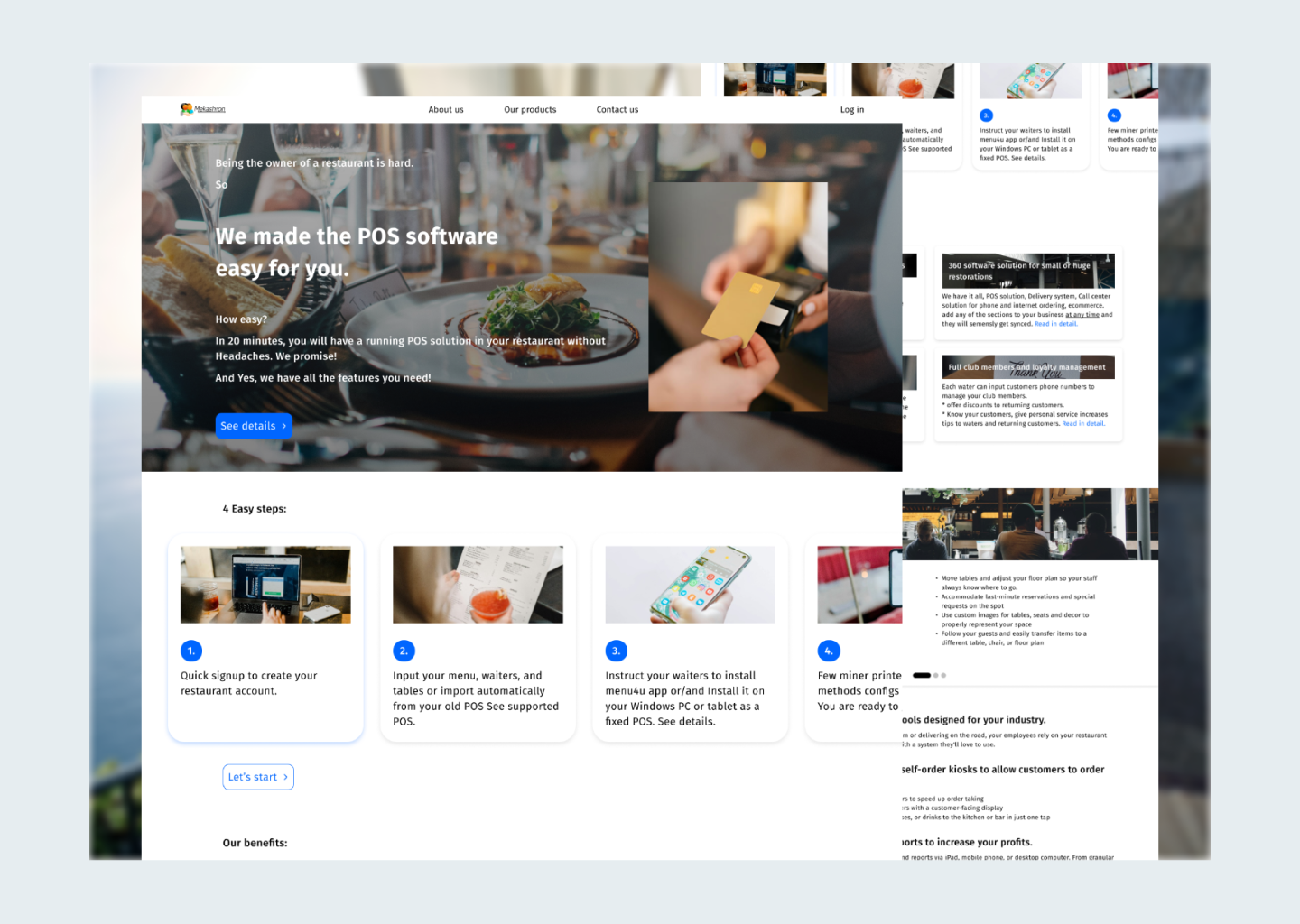 Mekashron, restaurants POS system website art branding design graphic design icon illustration logo ui vector web