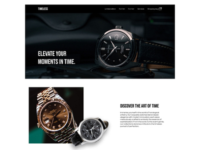 Timeless Watches - E-commerce website concept concept figma graphic design ui ui design uxui design watches webdesign webflow website design