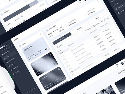 Money Tracking Web App adobe after effects animation credit cards dashboard figma finance finthech manage crads moneytracking tables transactions uiux design webapp