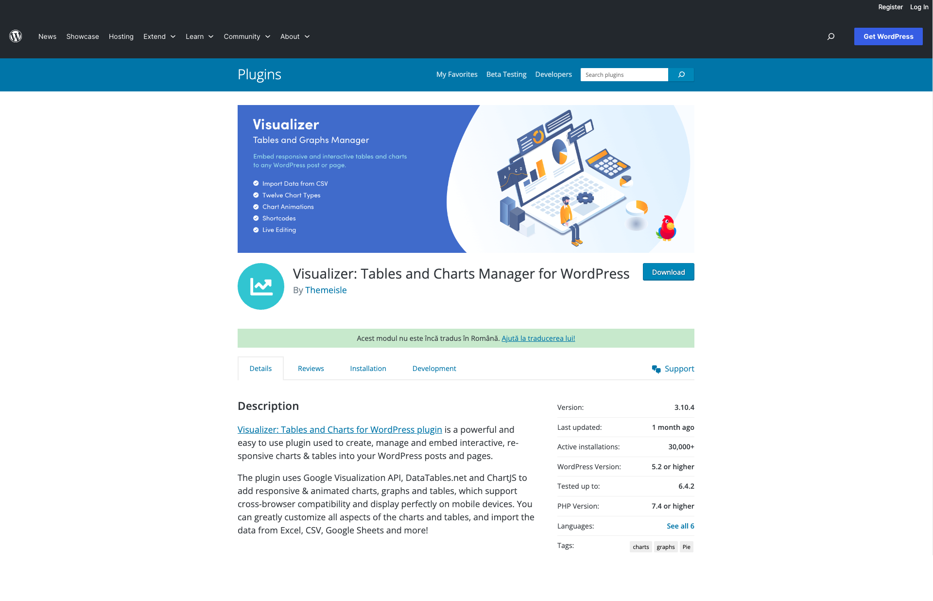 Visualizer Tables and Charts Manager for WordPress by Mihai Ghenciu on