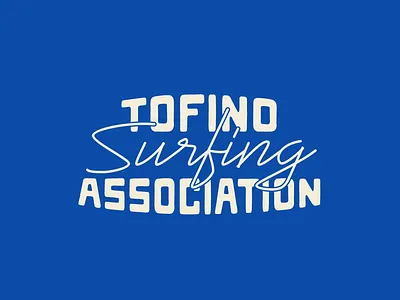 Tofino Surfing Association Merch Logo font logo ocean pnw script surf surfer tofino vector waves