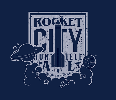 Rocket City - Apparel Design alabama americana apparel branding design graphic design huntsville illustration logo nasa rocket city space t shirt vector