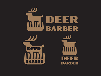 Deer barber animals animation barber branding deer design graphic design hairbrush illustration logo minimal motion graphics typography ui ux vector