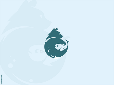 Bear and Fish animal bear design fish hunt iconic illustration logo logodesign logomark nature wildlife