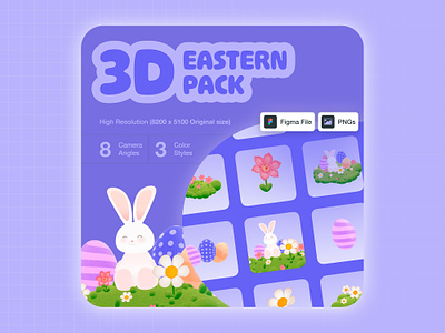3D Eastern Illustration Pack 3d 3d easter pack 3d illustration 3d pack easter easter bunny easter design easter eggs eastern figma illustration illustration pack illustration set